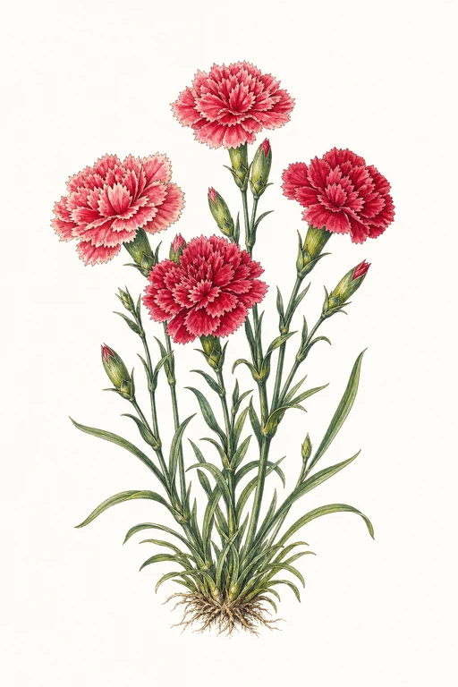 Botanical illustration of Carnation