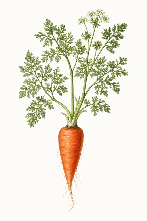 Botanical illustration of Red Cored Chantenay