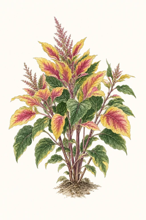 Botanical illustration of Joseph's Coat Tricolor
