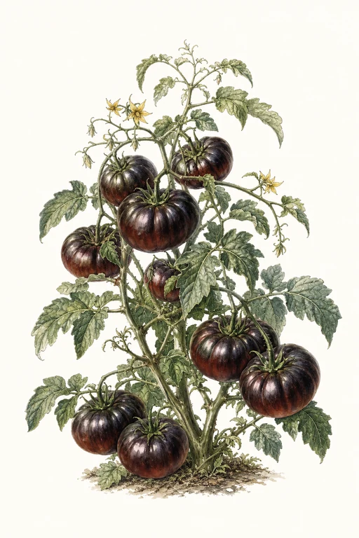 Botanical illustration of Black Beauty