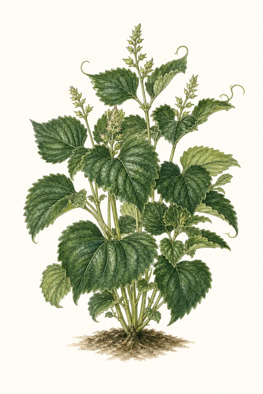 Botanical illustration of Hojiso Green