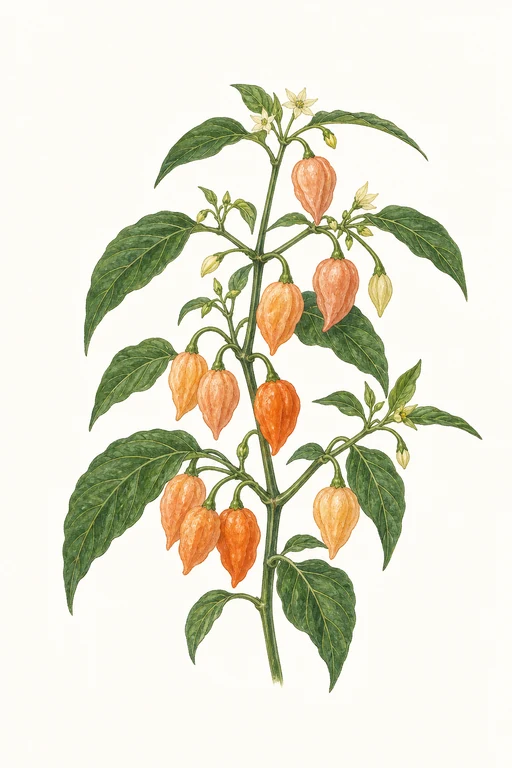 Botanical illustration of Sugar Rush Peach