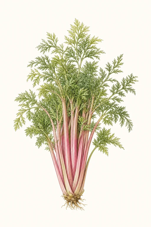 Botanical illustration of Pink Plume Celery