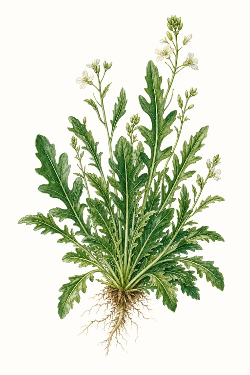 Botanical illustration of Arugula 'Savory'