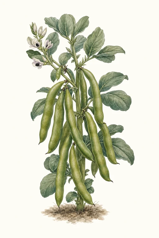 Botanical illustration of Hangdown Green Improved