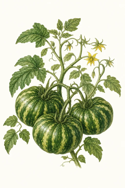 Botanical illustration of Big Green Zebra