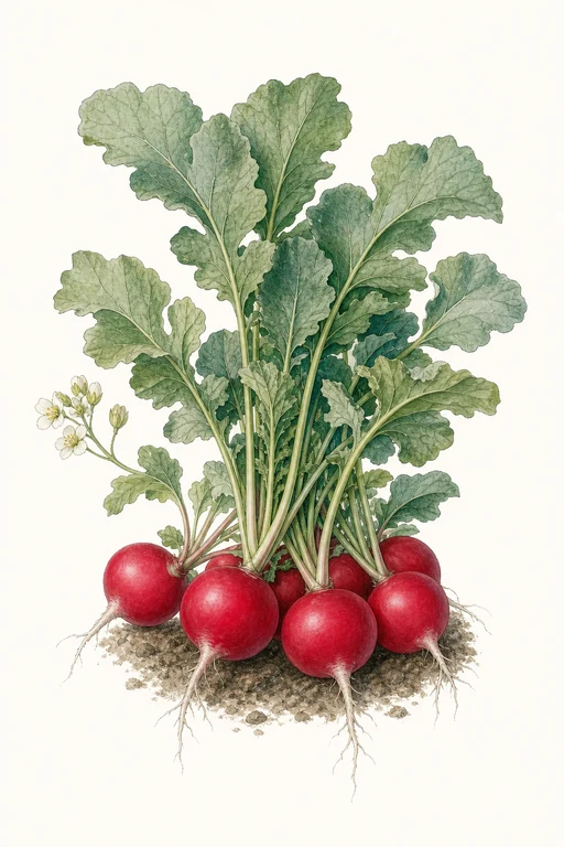 Botanical illustration of Scarlet Globe