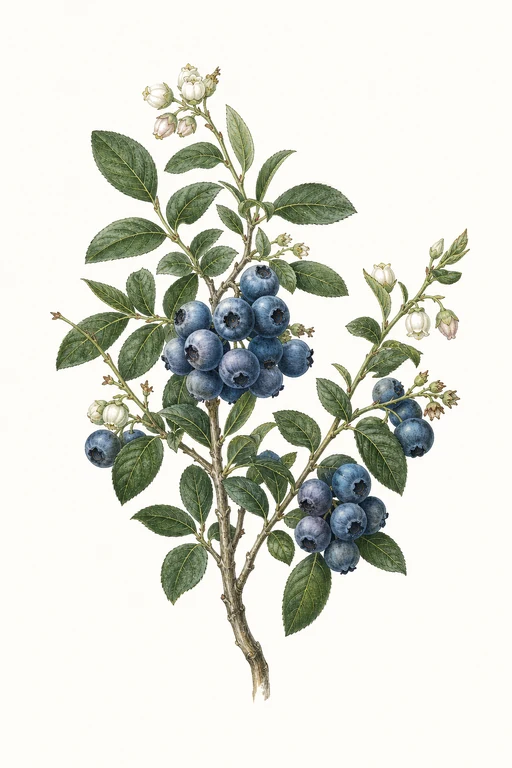 Botanical illustration of Bluejay