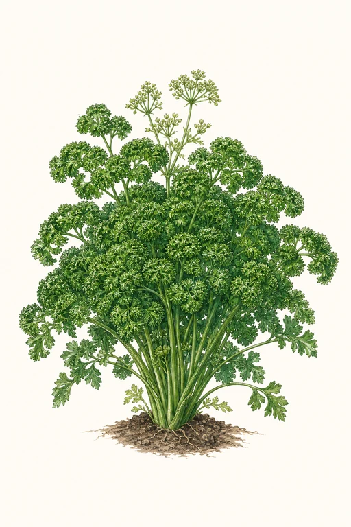 Botanical illustration of Extra Triple Curled