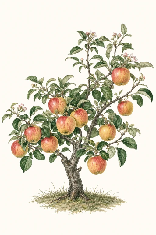 Botanical illustration of Gale Gala