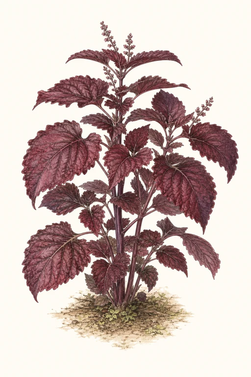 Botanical illustration of Red Perilla