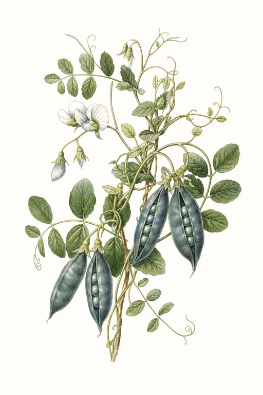 Botanical illustration of Dutch Blue Pea