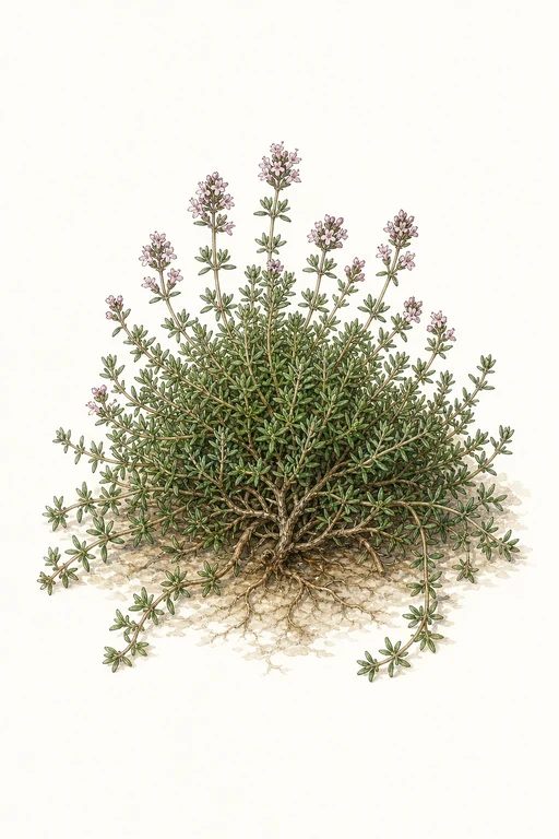 Botanical illustration of English Thyme