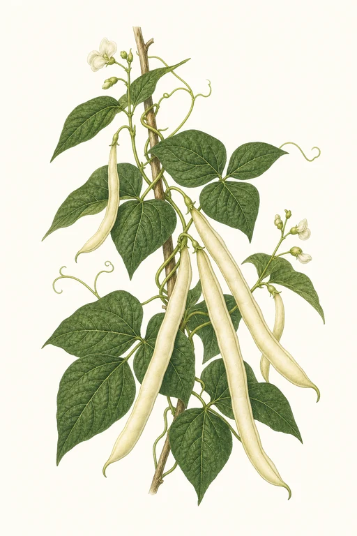 Botanical illustration of White Kentucky Wonder