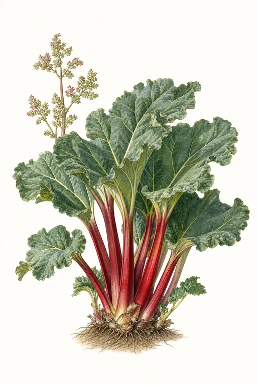 Botanical illustration of Rhubarb