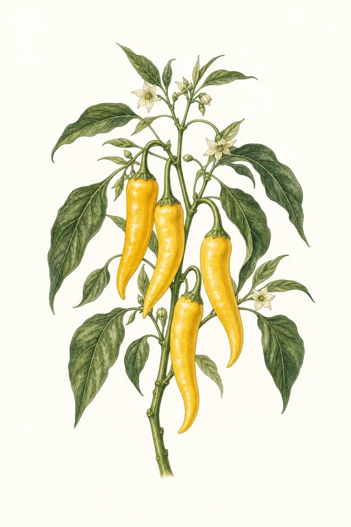 Botanical illustration of Hot Banana
