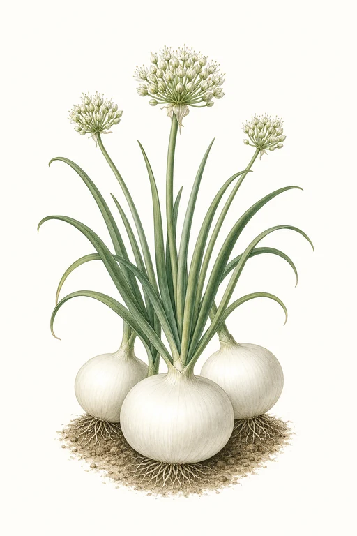 Botanical illustration of Southport White Globe