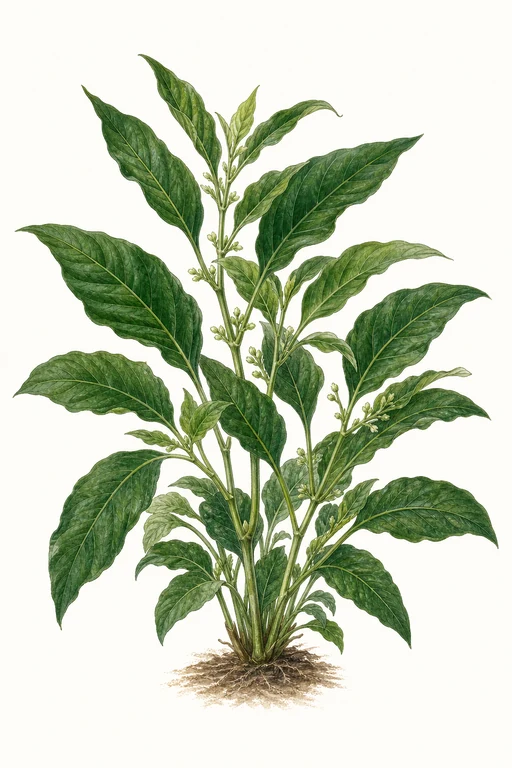 Botanical illustration of Asian Callaloo