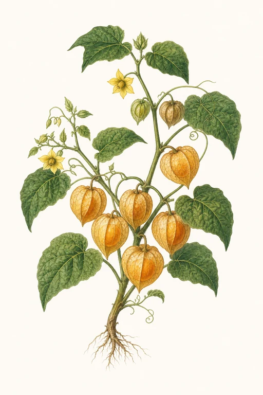 Botanical illustration of Golden Berry