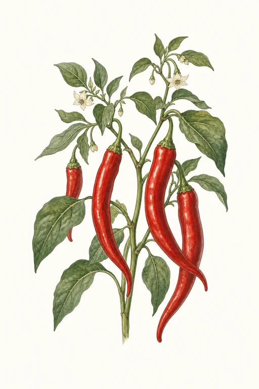 Botanical illustration of Red Marconi