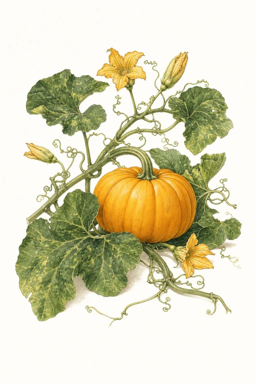 Botanical illustration of Harvest Moon