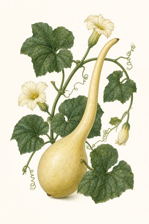 Botanical illustration of Swan Gourd