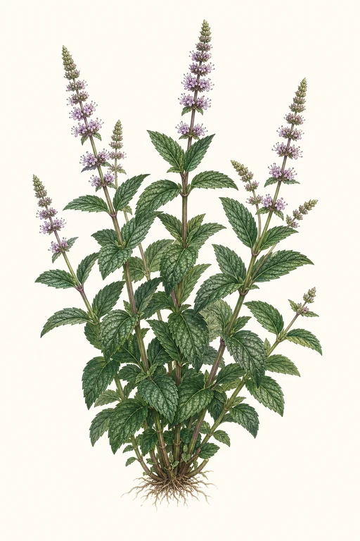 Botanical illustration of Peppermint