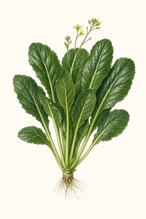 Botanical illustration of Komatsuna