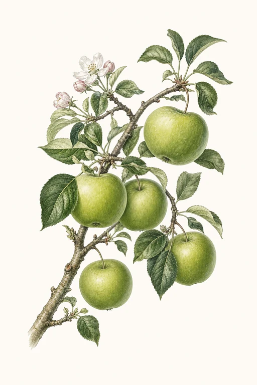 Botanical illustration of Granny Smith