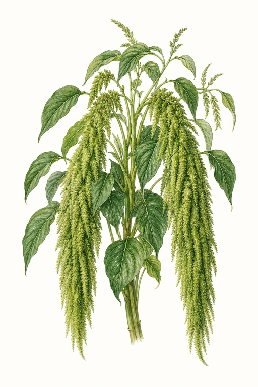 Botanical illustration of Green Tails