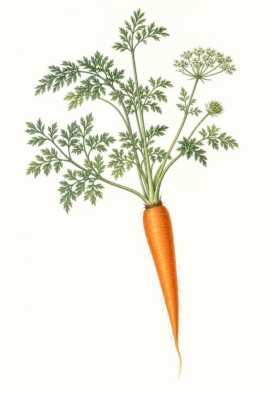 Botanical illustration of Nantes Half Long