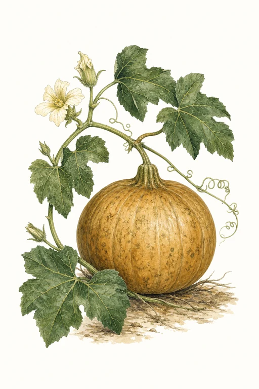 Botanical illustration of Bushel Gourd
