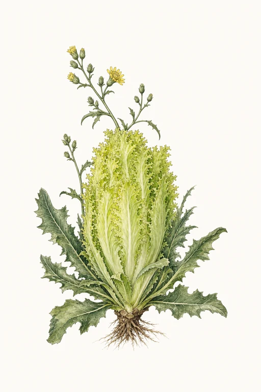 Botanical illustration of Rhodos Endive