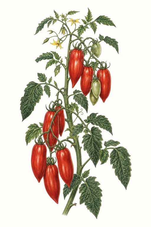 Botanical illustration of San Marzano Redorta