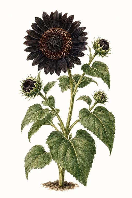 Botanical illustration of Hopi Black Dye