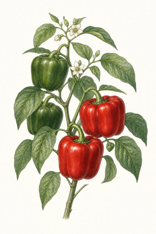 Botanical illustration of Sweet California Wonder