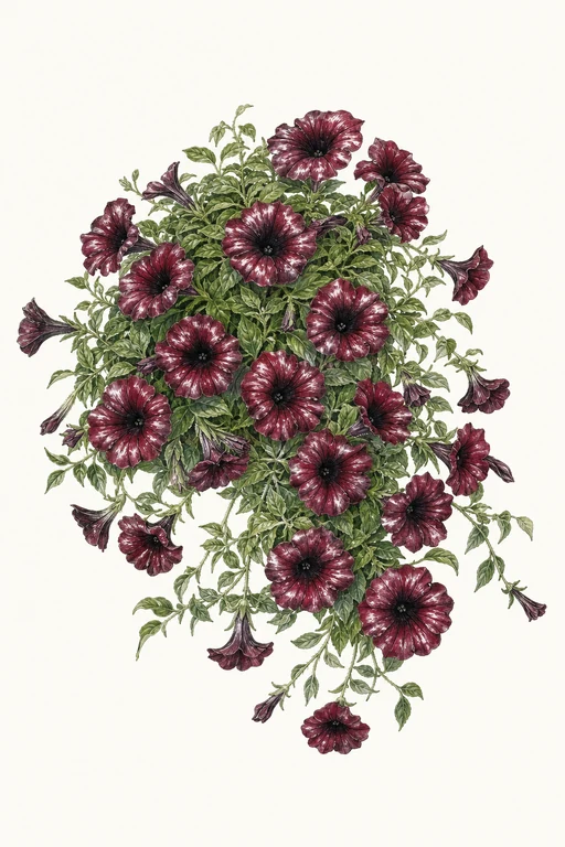 Botanical illustration of Ramblin' Burgundy Chrome