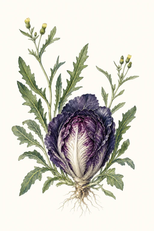 Botanical illustration of Indigo Radicchio