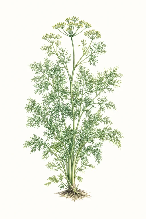 Botanical illustration of Fernleaf