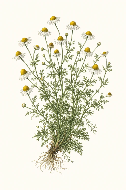 Botanical illustration of Calypso Chamomile