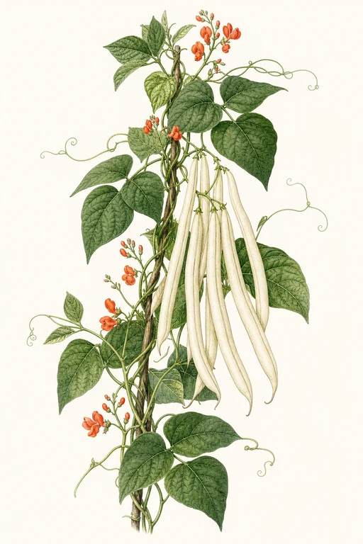 Botanical illustration of White Runner