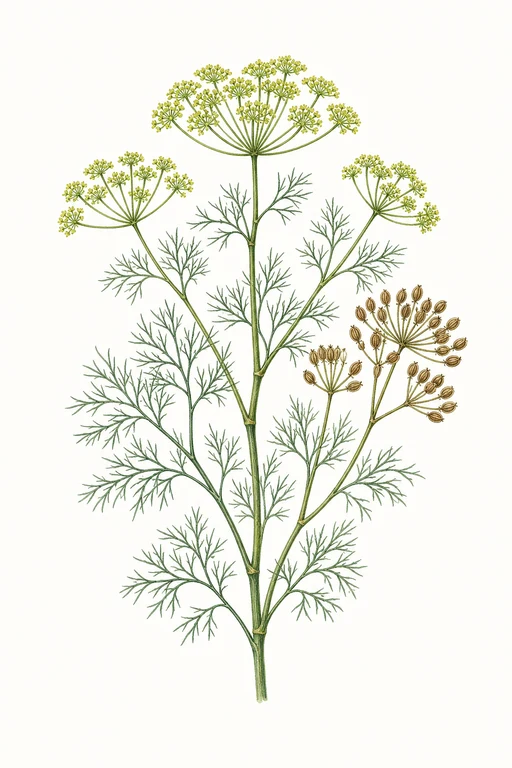 Botanical illustration of Fernleaf Dill