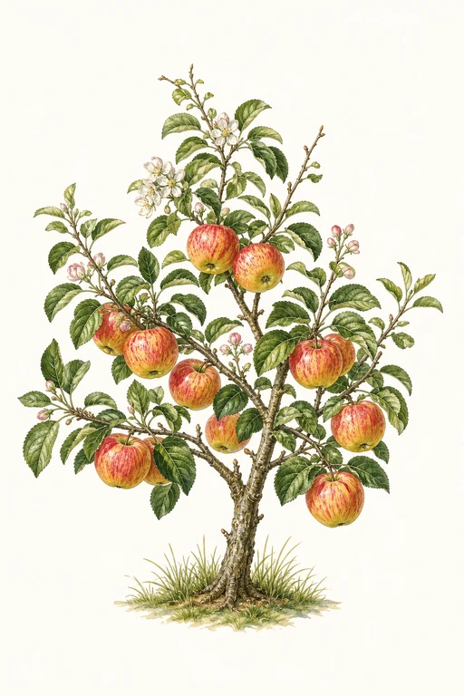 Botanical illustration of Cosmic Crisp