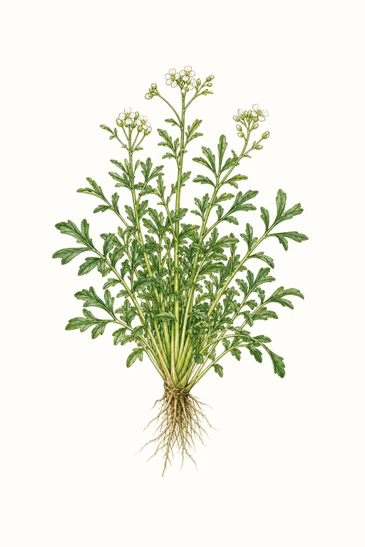 Botanical illustration of Cresson de Jardin