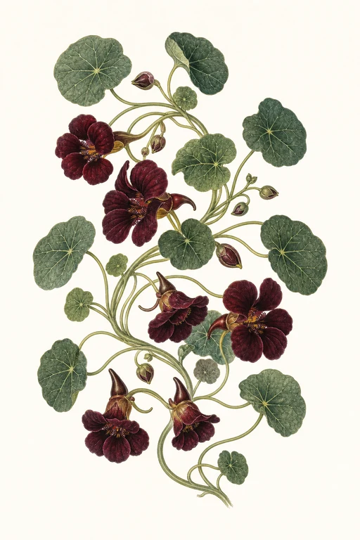 Botanical illustration of Whirlybird Mahogany