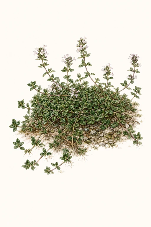 Botanical illustration of Creeping Thyme