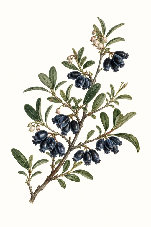 Botanical illustration of Huckleberry