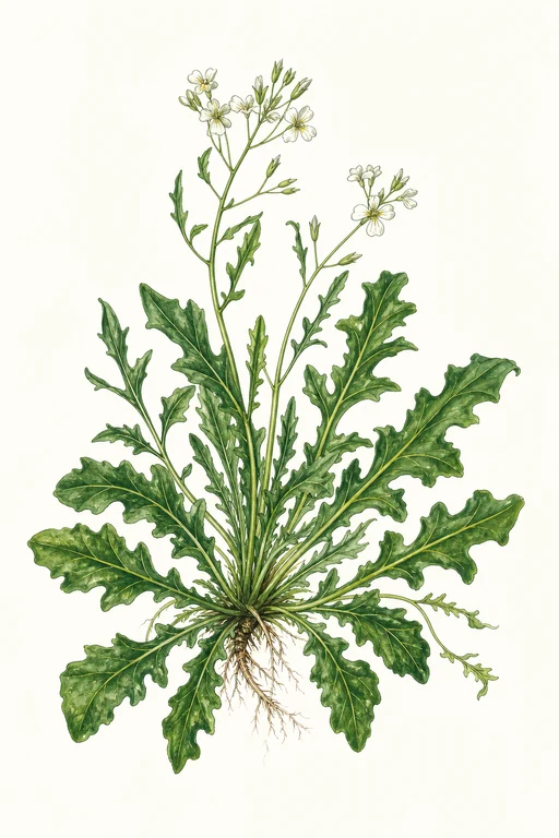 Botanical illustration of Arugula 'Wild'