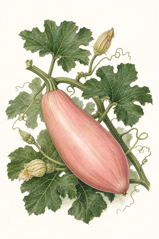 Botanical illustration of Banana Pink Jumbo
