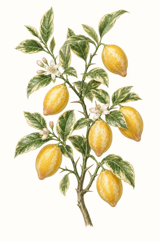 Botanical illustration of Variegated Pink Eureka